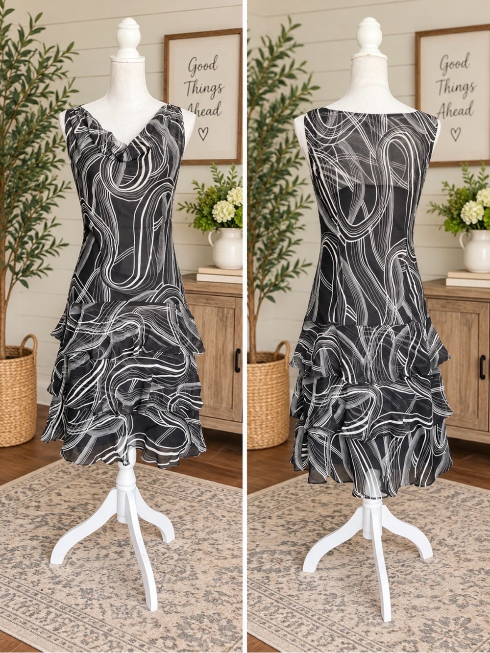 Allison Taylor Silk Ruffle Dress sz 10
